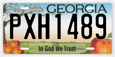 GA license plate PXH1489