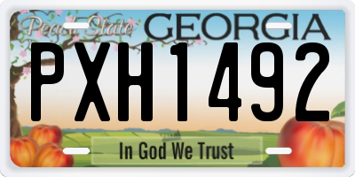 GA license plate PXH1492