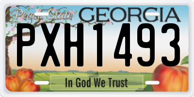 GA license plate PXH1493