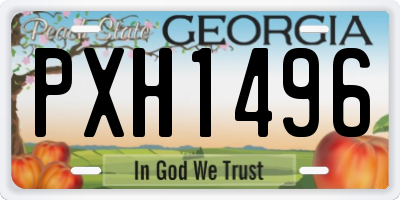 GA license plate PXH1496