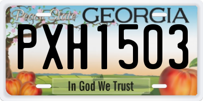 GA license plate PXH1503