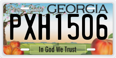 GA license plate PXH1506