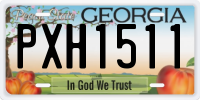 GA license plate PXH1511