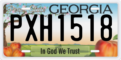 GA license plate PXH1518