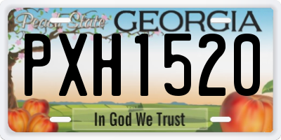 GA license plate PXH1520