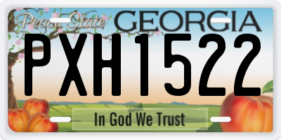 GA license plate PXH1522