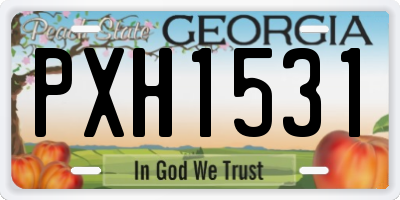 GA license plate PXH1531