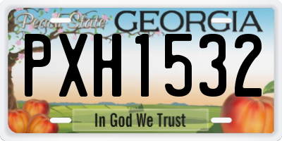 GA license plate PXH1532