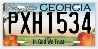GA license plate PXH1534
