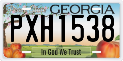 GA license plate PXH1538