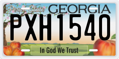 GA license plate PXH1540