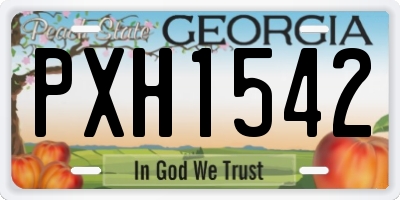 GA license plate PXH1542
