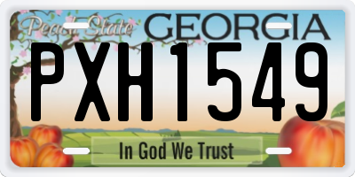 GA license plate PXH1549
