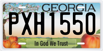 GA license plate PXH1550