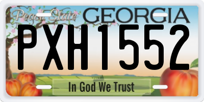 GA license plate PXH1552
