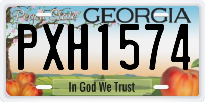 GA license plate PXH1574