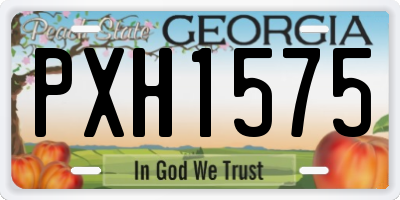 GA license plate PXH1575