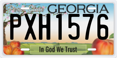 GA license plate PXH1576