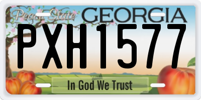 GA license plate PXH1577