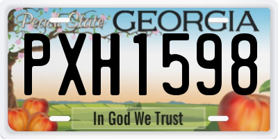 GA license plate PXH1598