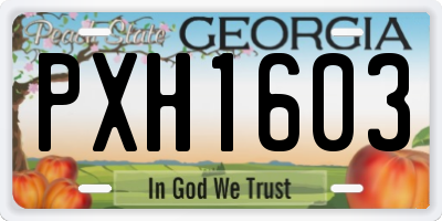 GA license plate PXH1603