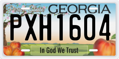 GA license plate PXH1604