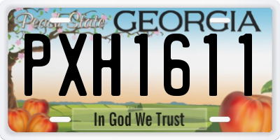 GA license plate PXH1611