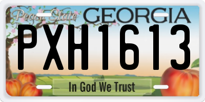 GA license plate PXH1613