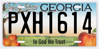 GA license plate PXH1614