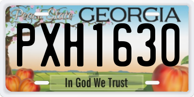 GA license plate PXH1630