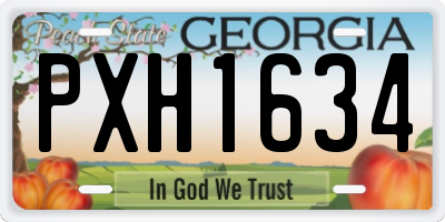 GA license plate PXH1634