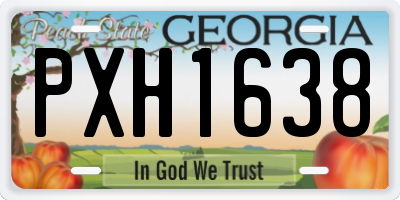 GA license plate PXH1638