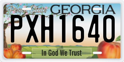GA license plate PXH1640