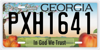 GA license plate PXH1641