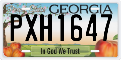 GA license plate PXH1647