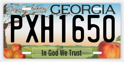 GA license plate PXH1650