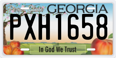 GA license plate PXH1658