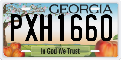 GA license plate PXH1660