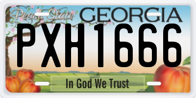 GA license plate PXH1666