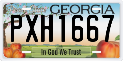 GA license plate PXH1667