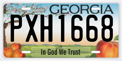 GA license plate PXH1668