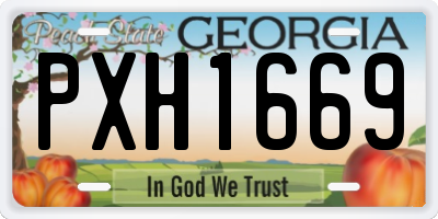 GA license plate PXH1669