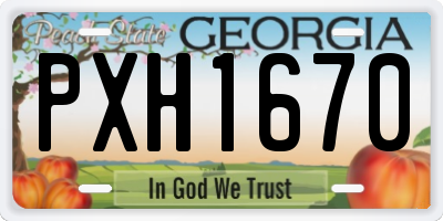 GA license plate PXH1670