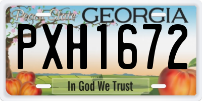 GA license plate PXH1672