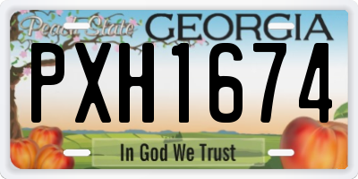 GA license plate PXH1674