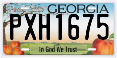 GA license plate PXH1675