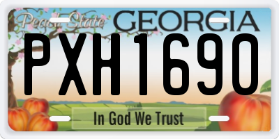 GA license plate PXH1690