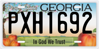 GA license plate PXH1692