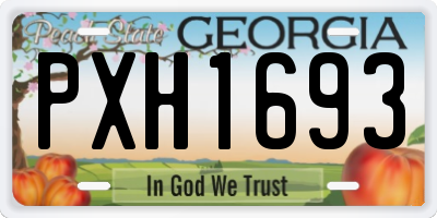 GA license plate PXH1693