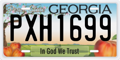 GA license plate PXH1699